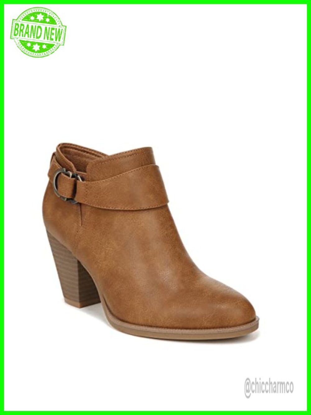 Faux Leather Pointed Toe Block Heel Ankle Bootie Western Boot